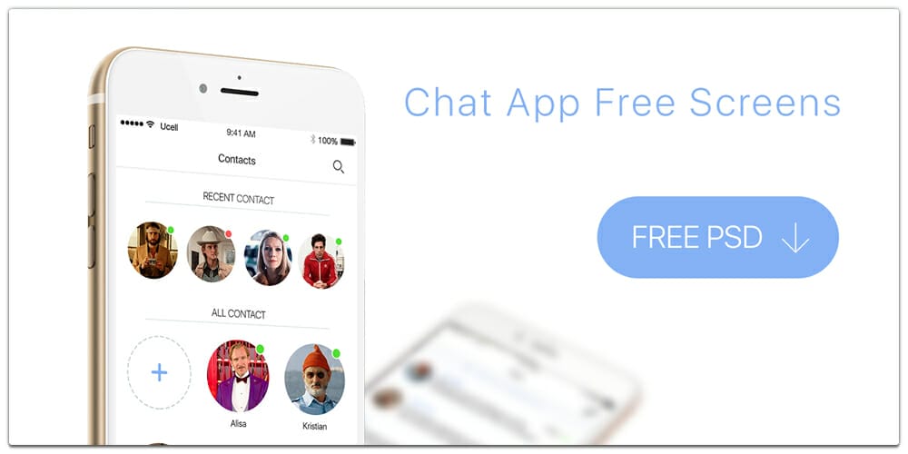 Latest Free Mobile App UI PSD Designs 83 Chat App UI PSD
