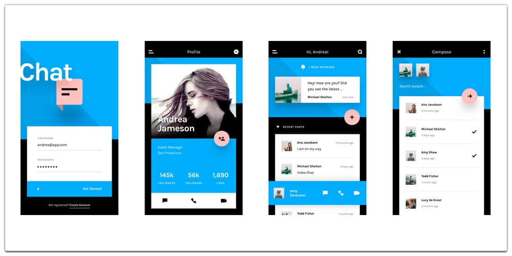 Latest Free Mobile App UI PSD Designs 17 Chat