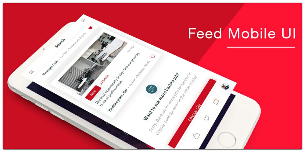 Latest Free Mobile App UI PSD Designs 35 Coffee Cafe Feed Mobile UI PSD