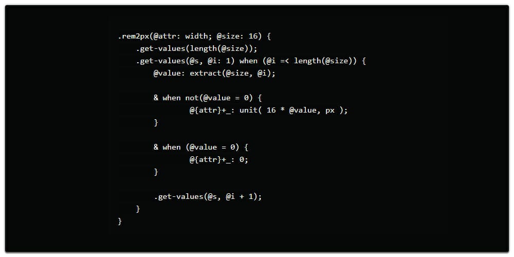 Convert Units with LESS Mixin