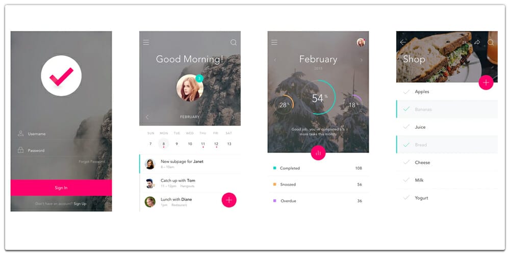 Latest Free Mobile App UI PSD Designs 127 DO