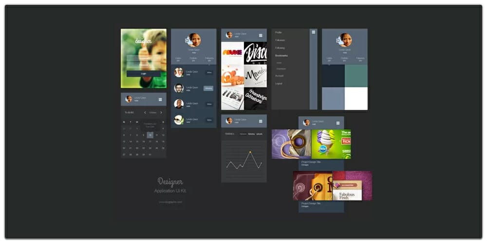 Latest Free Mobile App UI PSD Designs 144 Designer Portfolio App Ui Kit PSD
