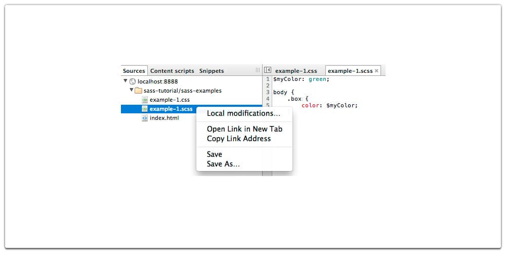 Developing With Sass and Chrome DevTools