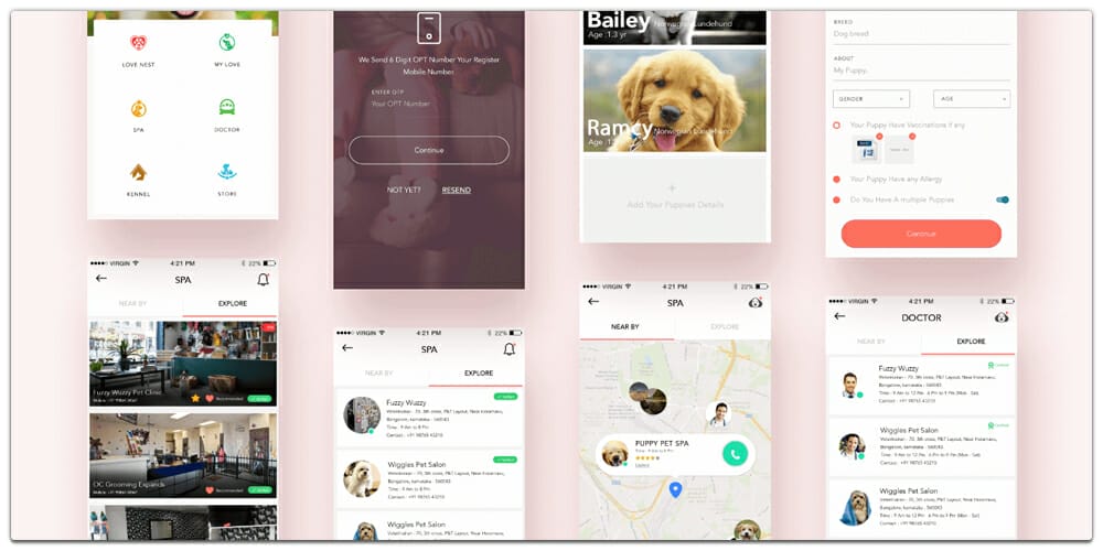 Latest Free Mobile App UI PSD Designs 12 Dog Dating App