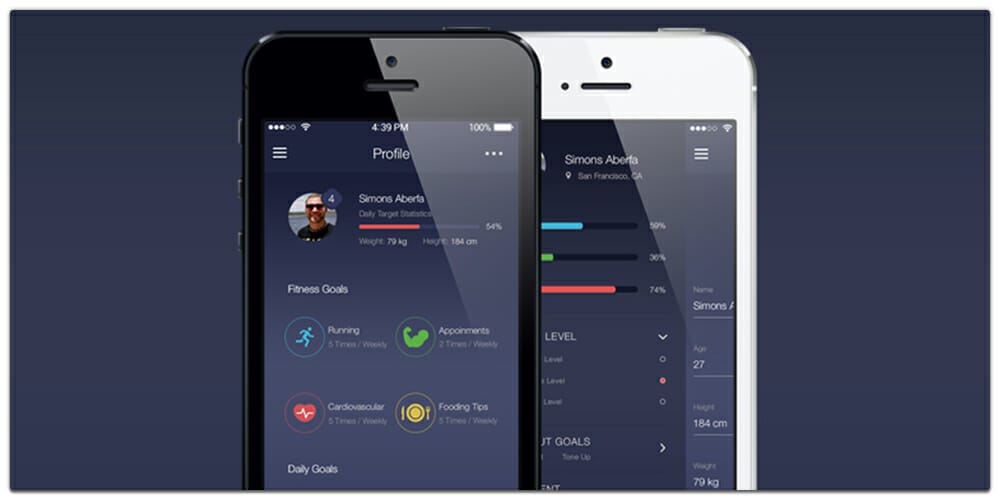 Latest Free Mobile App UI PSD Designs 126 Fitness App Ui Kit PSD