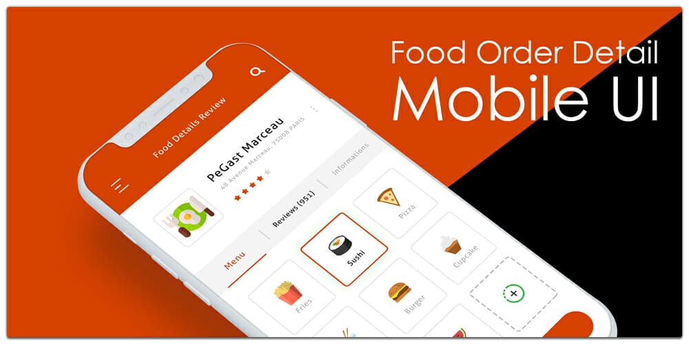 Food Order Detail Page UI for App