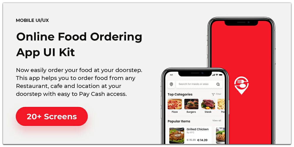 Latest Free Mobile App UI PSD Designs 5 Food Ordering App Ui Kit