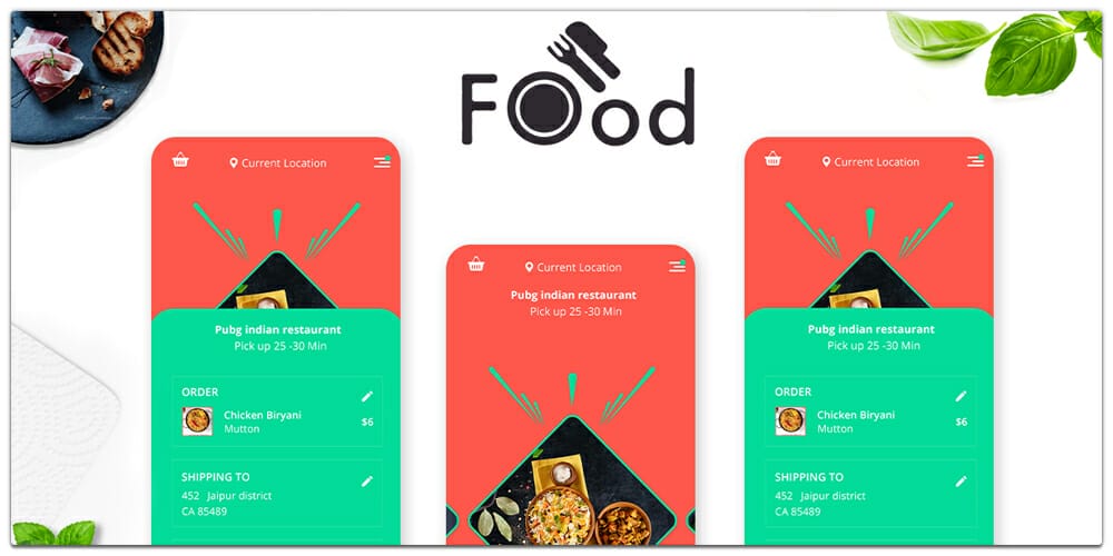 Latest Free Mobile App UI PSD Designs 22 Foody Mobile App Design UI Kit PSD