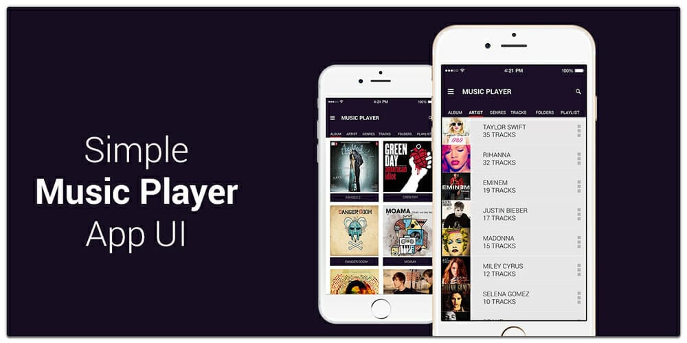 Latest Free Mobile App UI PSD Designs 99 Free Music Player App UI PSD