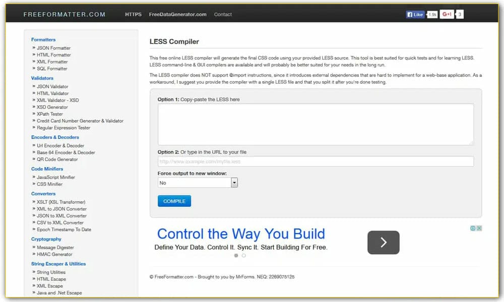 Free Online LESS Compiler