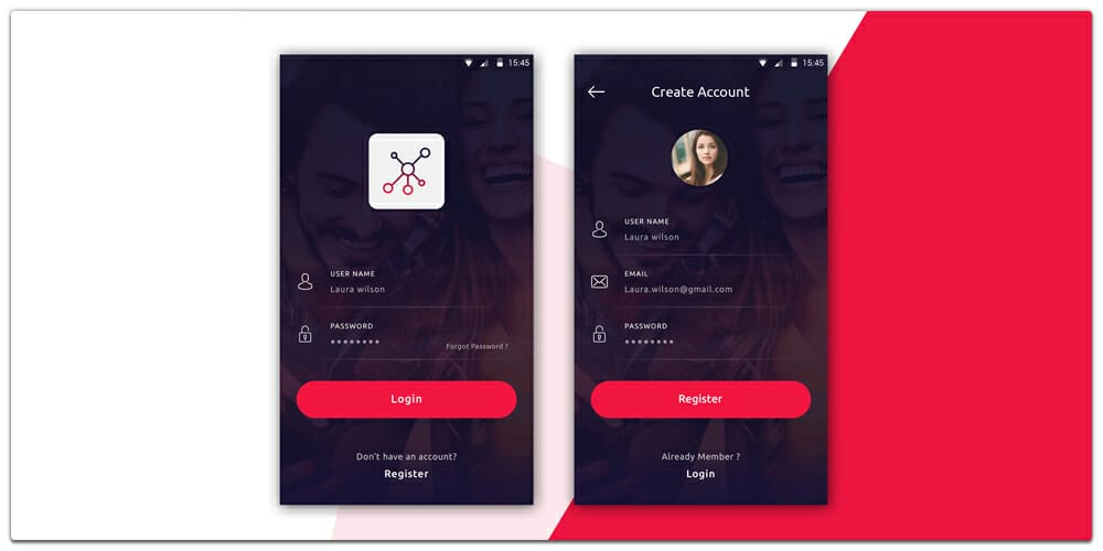 Latest Free Mobile App UI PSD Designs 53 Free Social App UI PSD for Mobile App