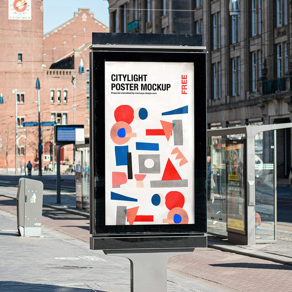Free Street Citylight Mockup PSD 1 Free Street Citylight Mockup PSD
