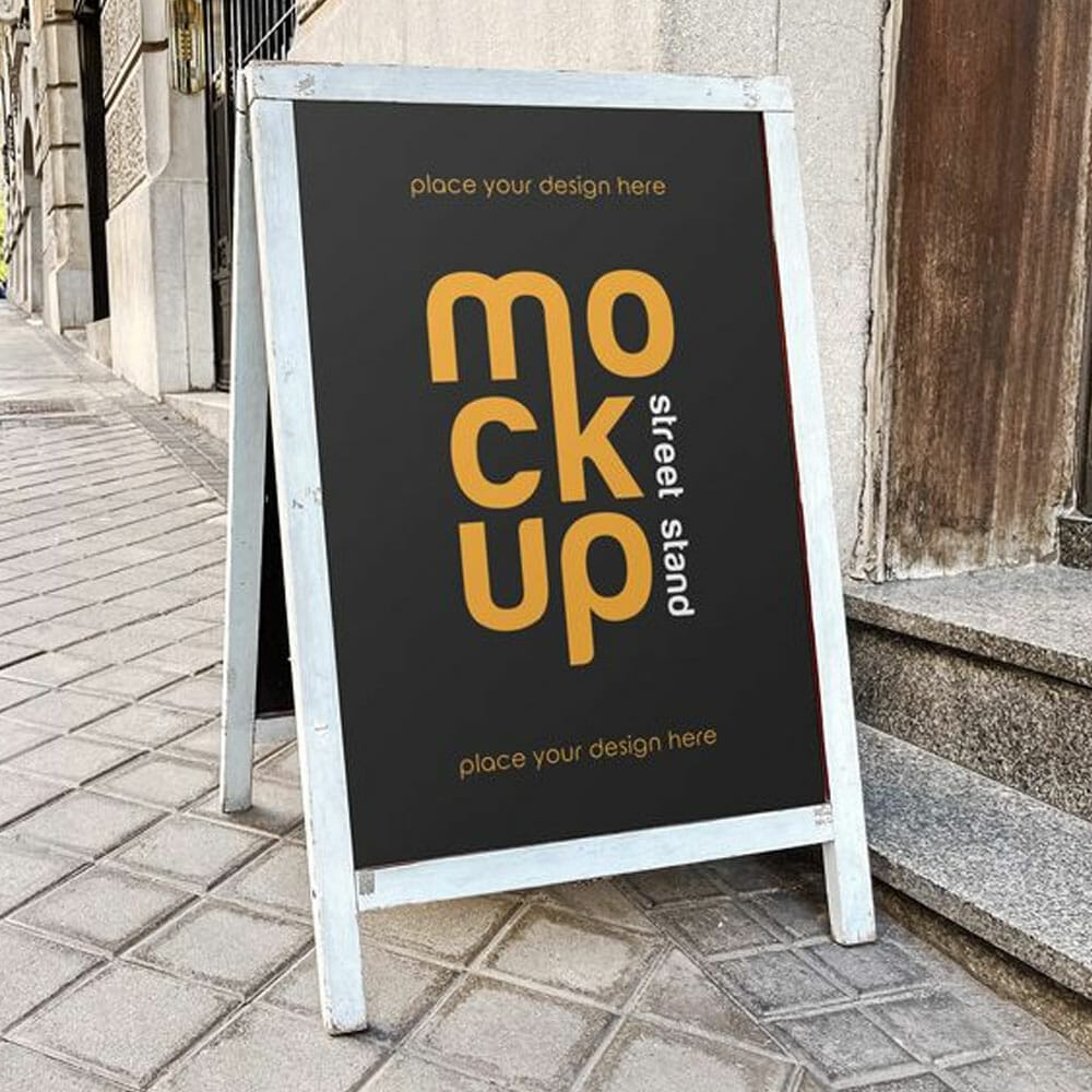 Free Street Stand Mockup PSD 1 Free Street Stand Mockup PSD