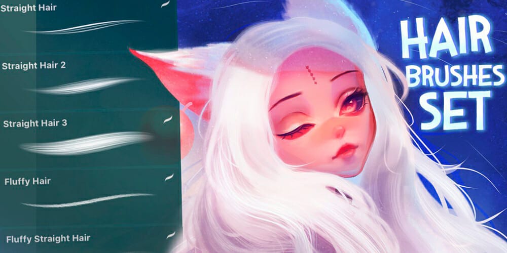 Best Free Procreate Brushes 168 Hair Brushes for Procreate