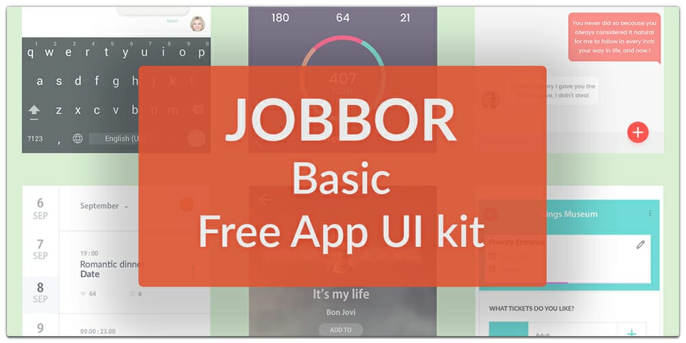 Latest Free Mobile App UI PSD Designs 66 Jobbor App UI kit