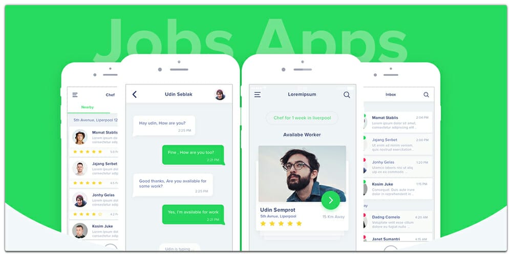 Jobs Apps UI Design PSD