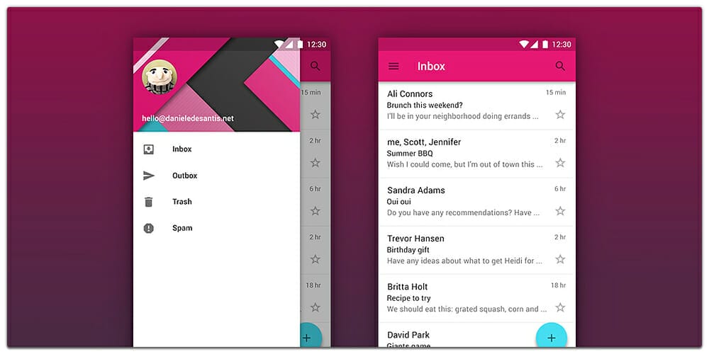 Latest Free Mobile App UI PSD Designs 112 Material Design App UI Template PSD