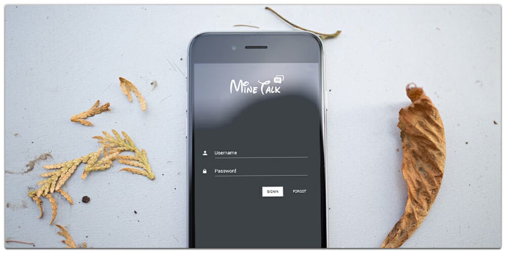MineTalk App UI PSD