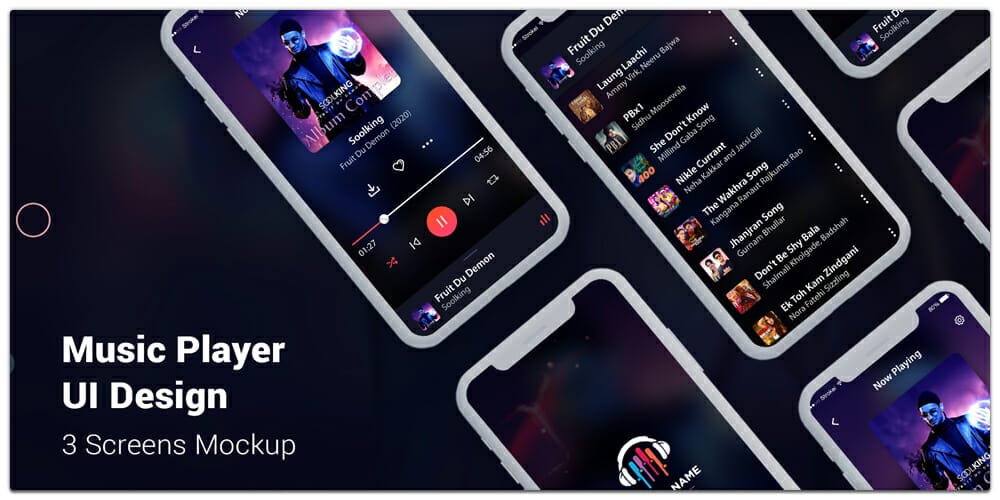 Mobile Music Player UI PSD