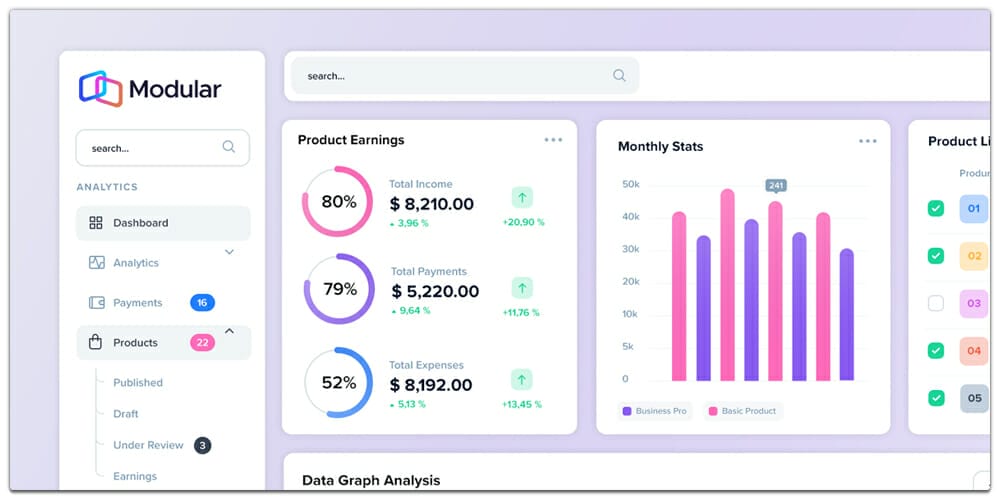 Modular UI Dashboard