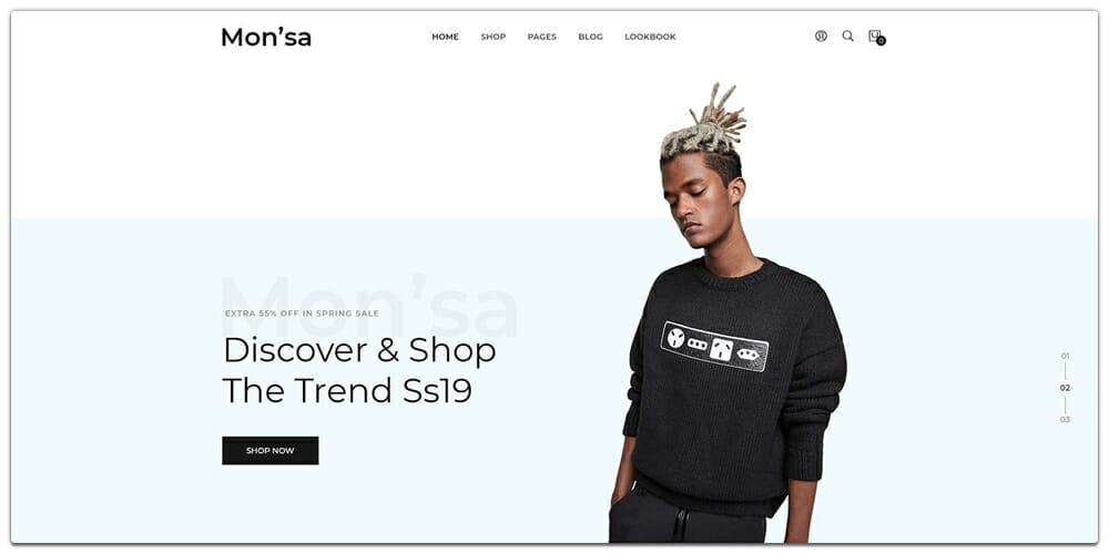 Monsa Ecommerce Website Template PSD