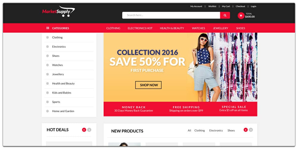 MultiPurpose eCommerce Web Template PSD