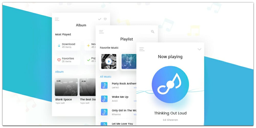Music Mobile App UI PSD