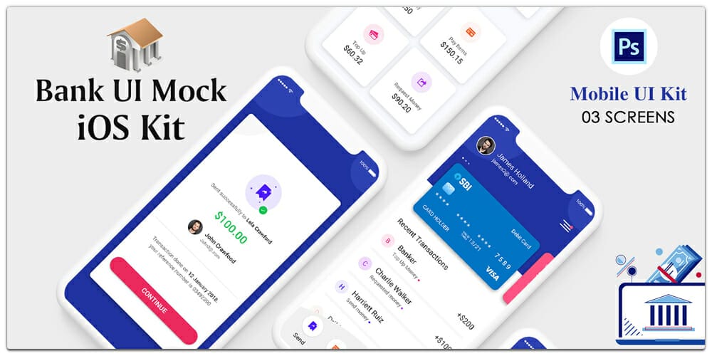 New Digital Bank App UI Kit PSD