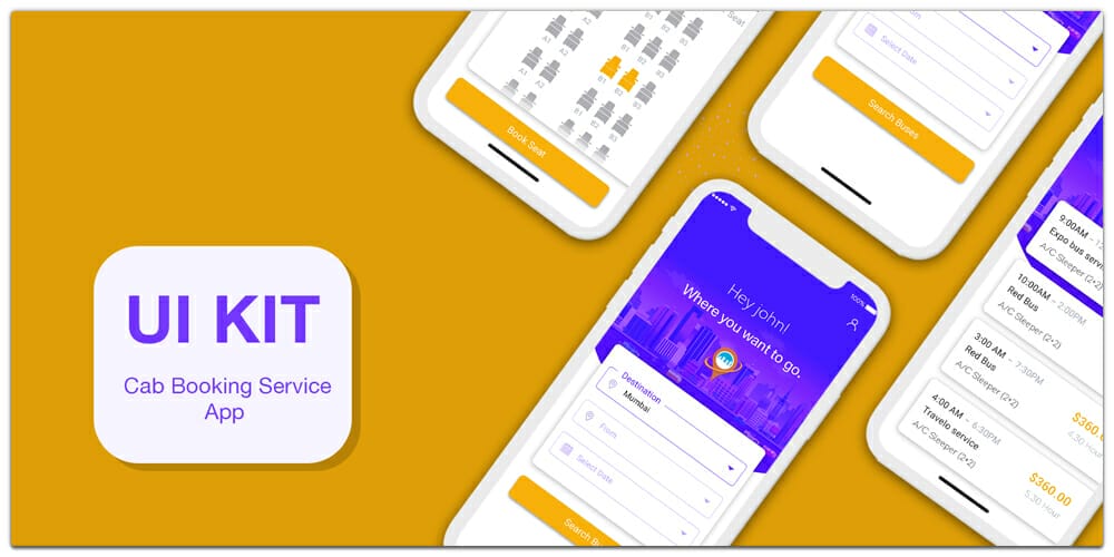 Latest Free Mobile App UI PSD Designs 26 Online Bus Tickets Booking Mobile App UI PSD