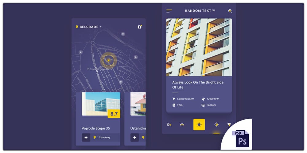 Latest Free Mobile App UI PSD Designs 69 Random App UI PSD