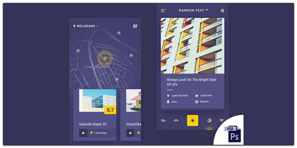 Random App UI PSD