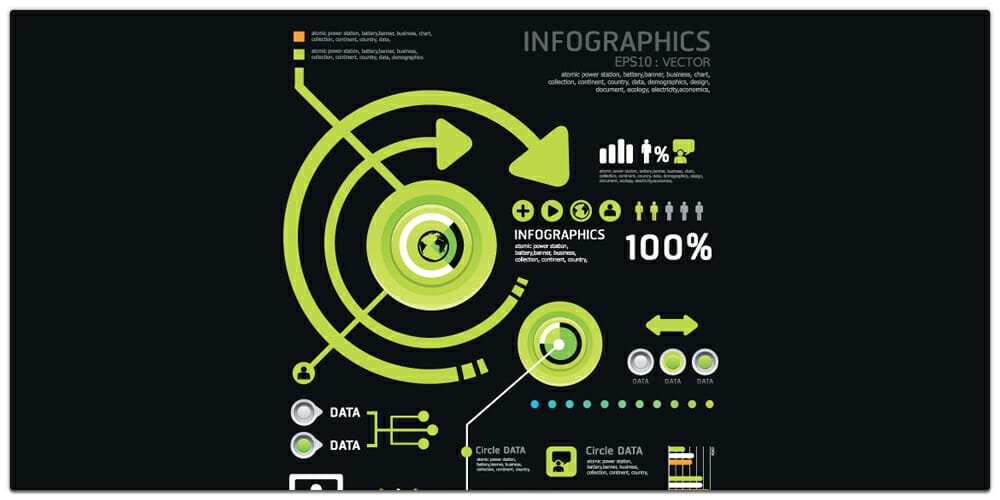 Set of Year Infographic and Diagram Vector Material