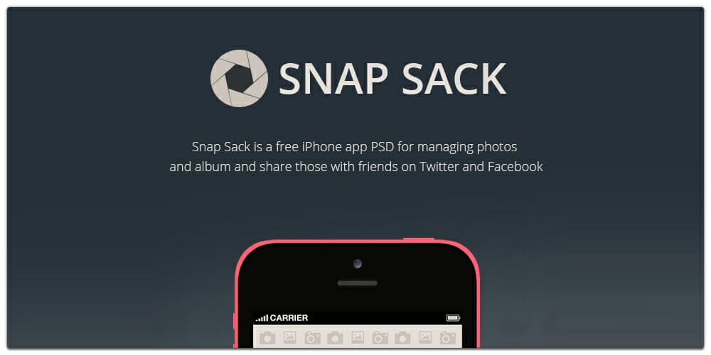 Latest Free Mobile App UI PSD Designs 139 Snap Sack