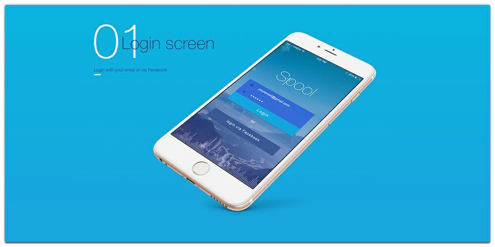 Latest Free Mobile App UI PSD Designs 122 Spool