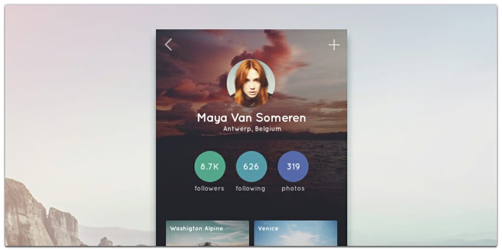 Travel App Profile UI PSD