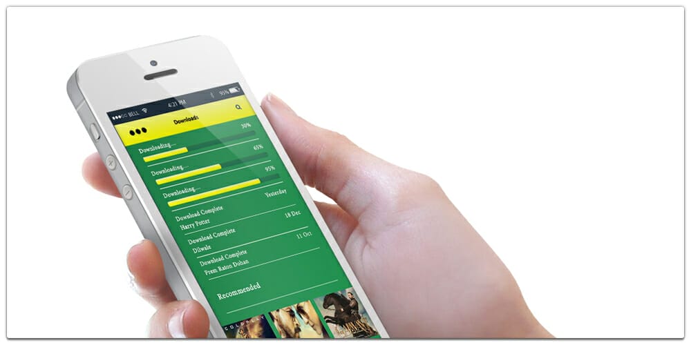 Latest Free Mobile App UI PSD Designs 143 iPhone App Perspective Design PSD