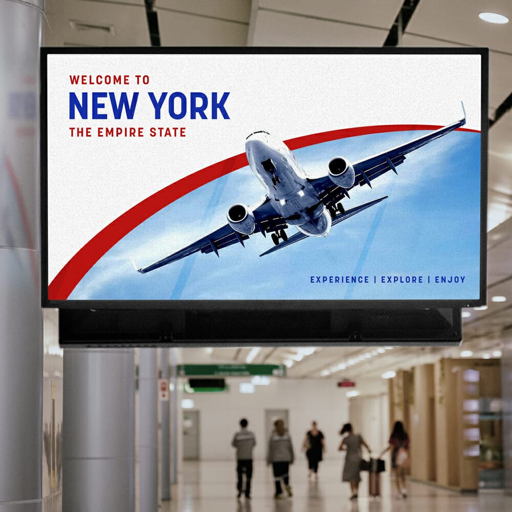 Airport Departure Announcement Signboard Mockup PSD 1 Airport Departure Announcement Signboard Mockup PSD