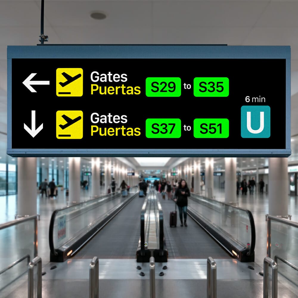 Airport Information Lightbox Sign Mockup PSD 1 Airport Information Lightbox Sign Mockup PSD