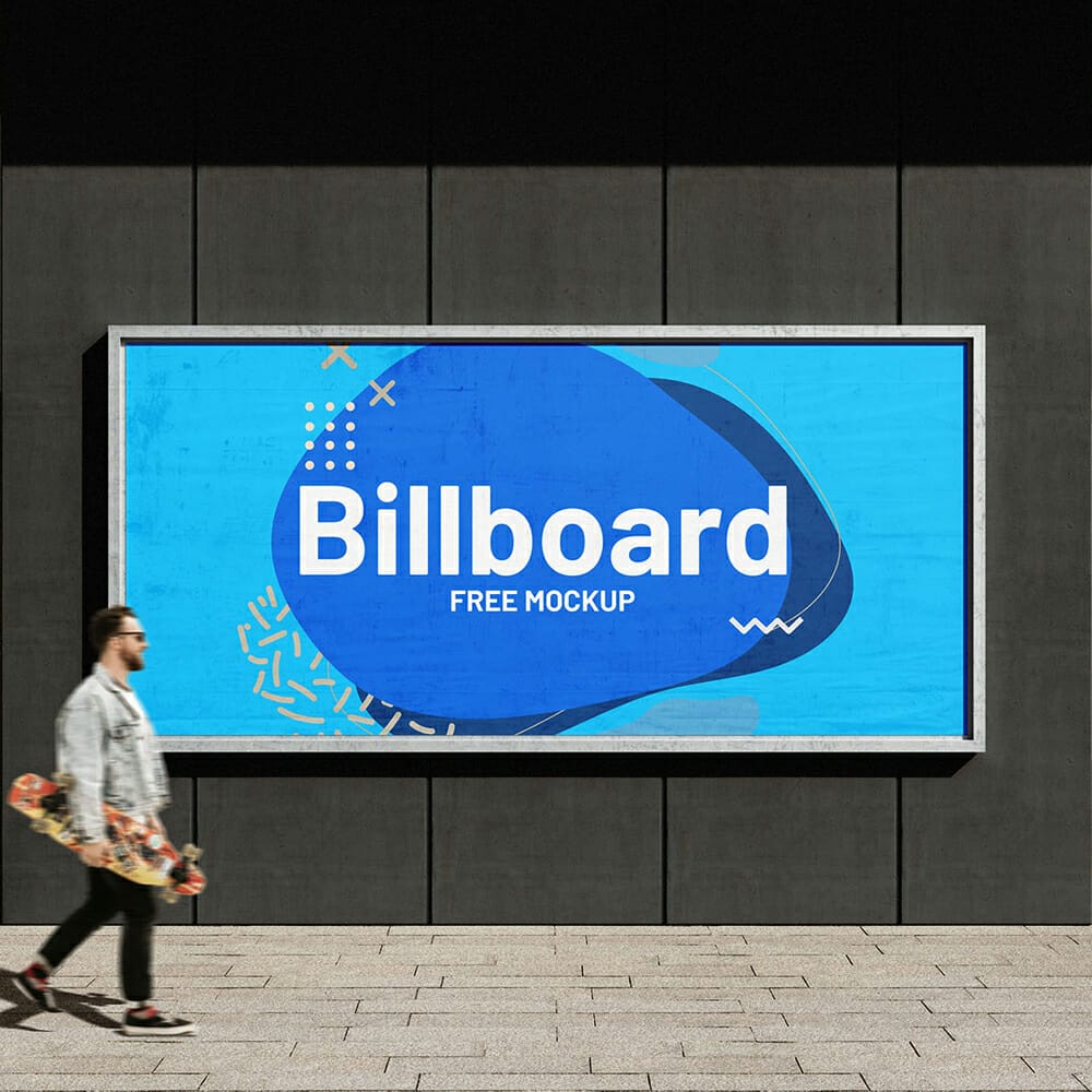 Billboard in The Street Environment Mockup Template PSD 1 Billboard in The Street Environment Mockup Template PSD