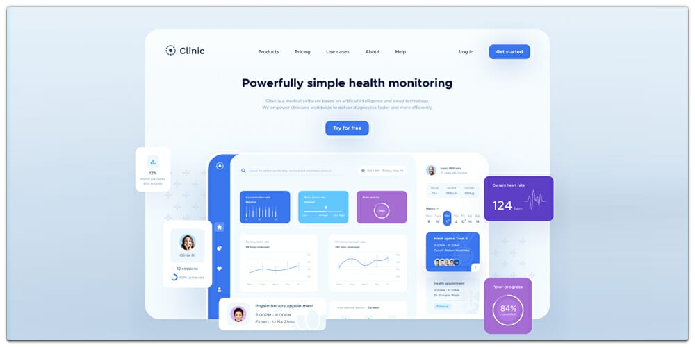 Free Dashboard UI Design PSD 98 Clinic UI Elements