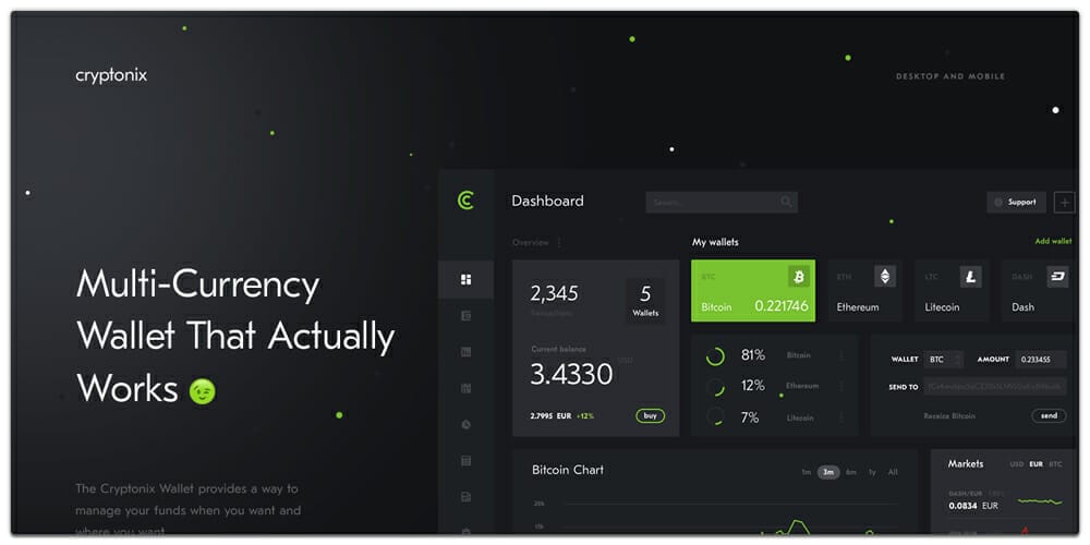 Free Dashboard UI Design PSD 93 Crypto Wallet Dashboard