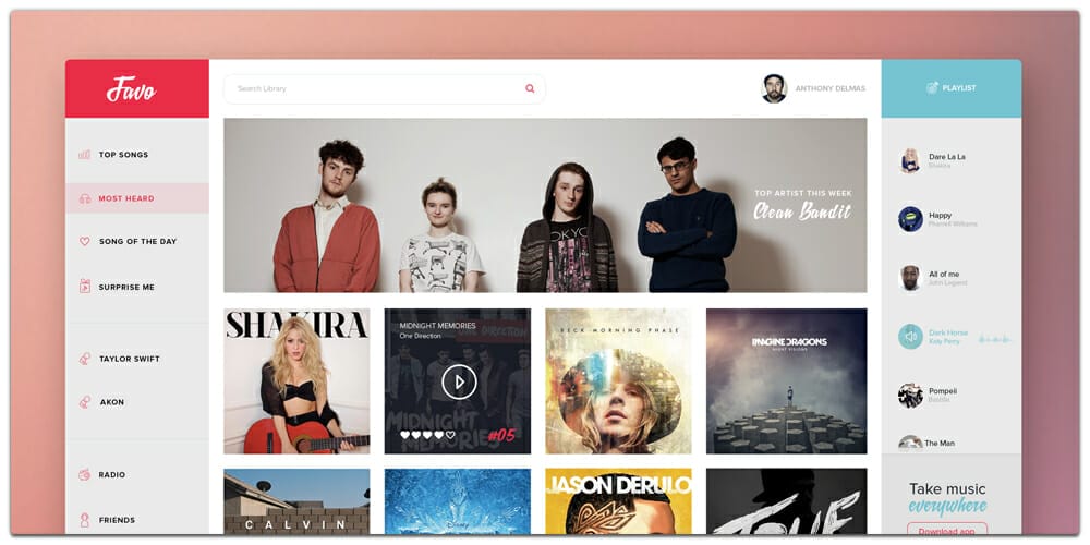 Free Dashboard UI Design PSD 64 Favo Dashboard PSD