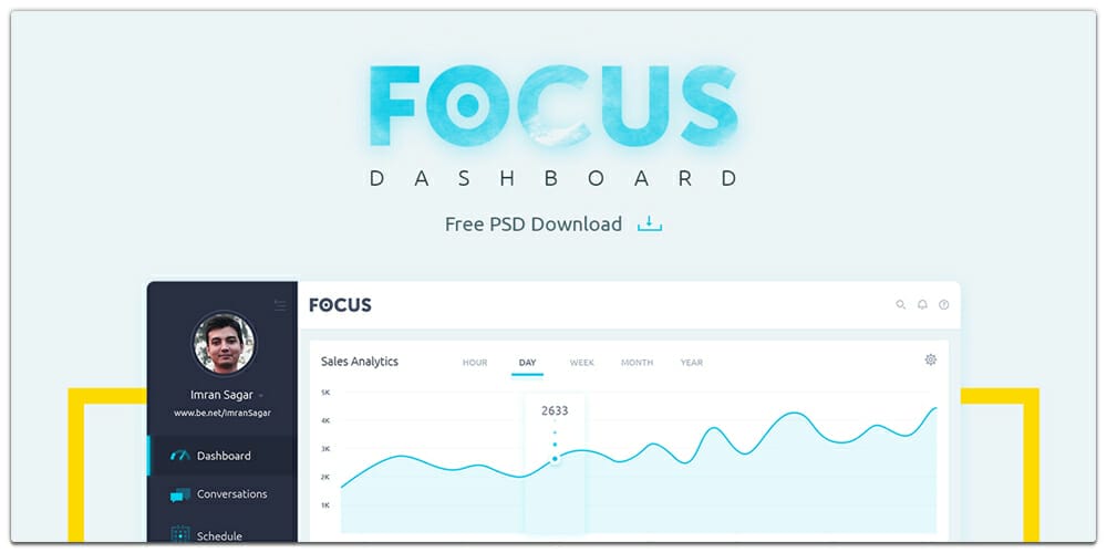 Free Dashboard UI Design PSD 38 Focus Dashboard