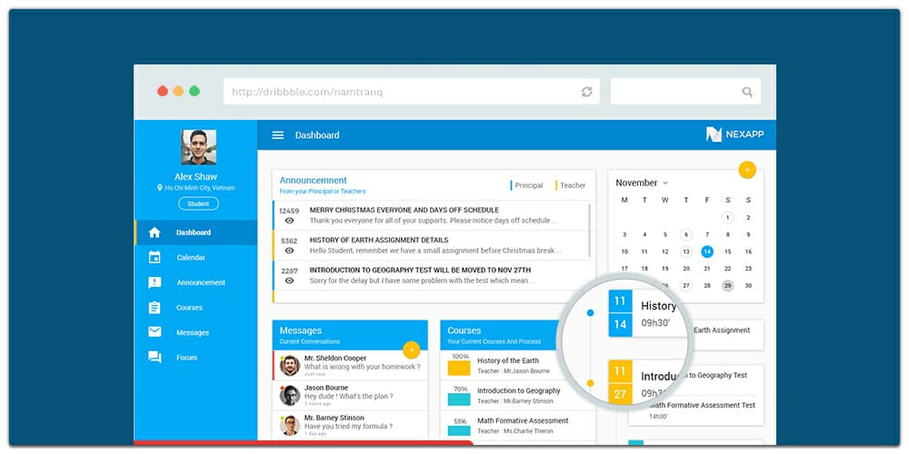 Free Dashboard UI Design PSD 41 Free Education Dashboard UI PSD