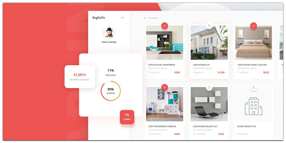 Free Dashboard UI Design PSD 78 Real Estate Dashboard PSD
