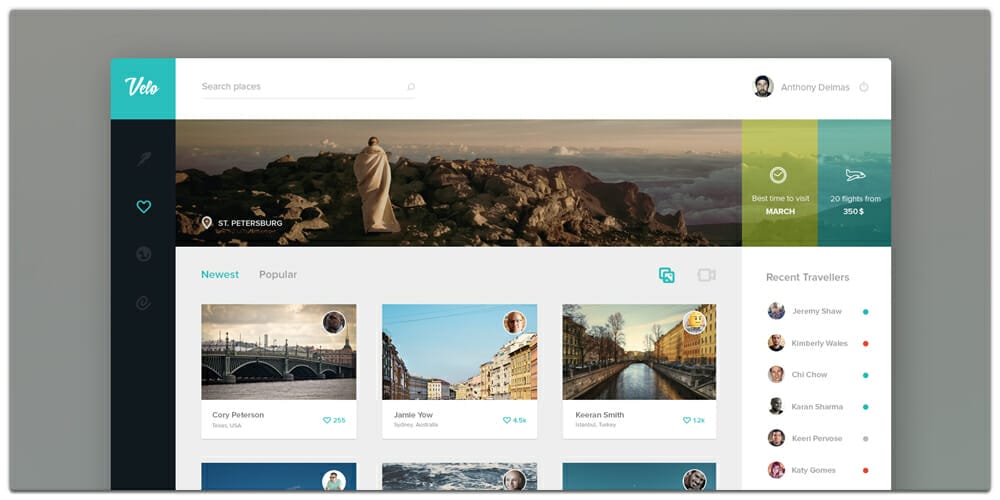 Free Dashboard UI Design PSD 65 Velo Dashboard PSD