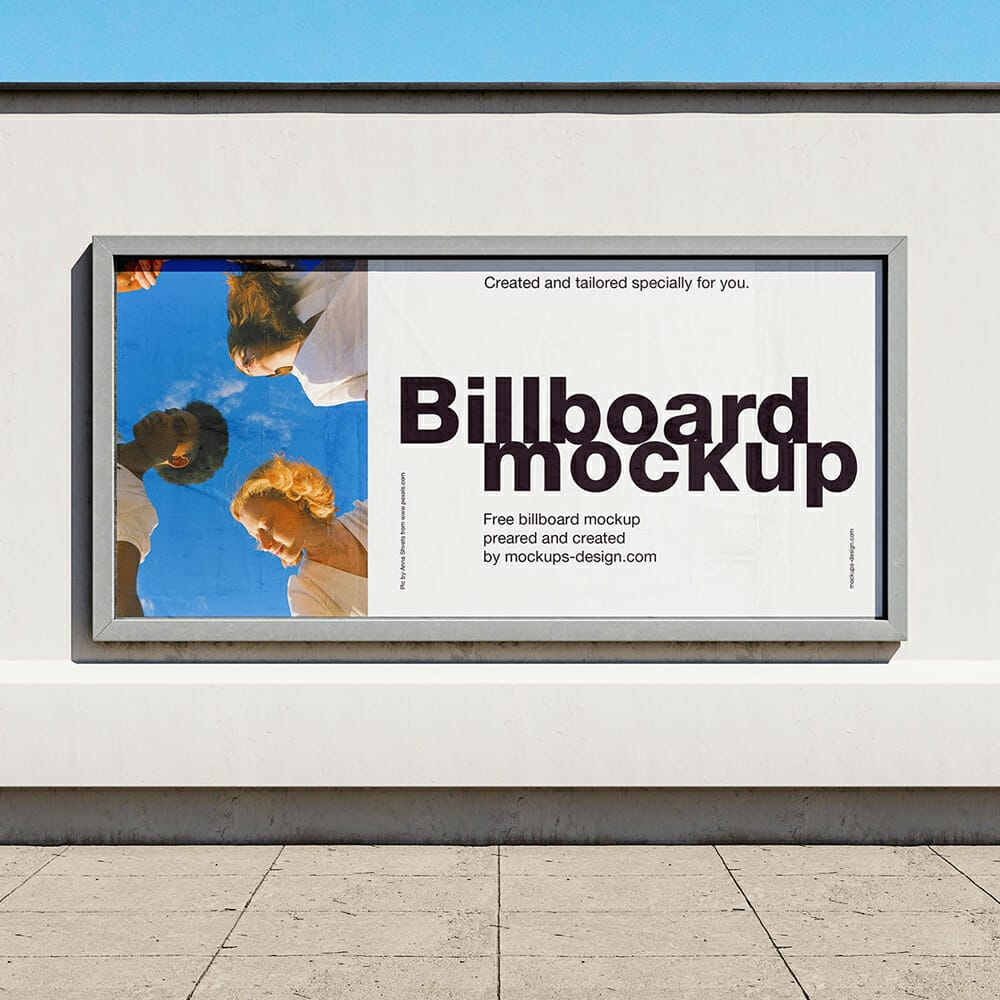 Clean and Simple Billboard Mockup PSD 1 Clean and Simple Billboard Mockup PSD