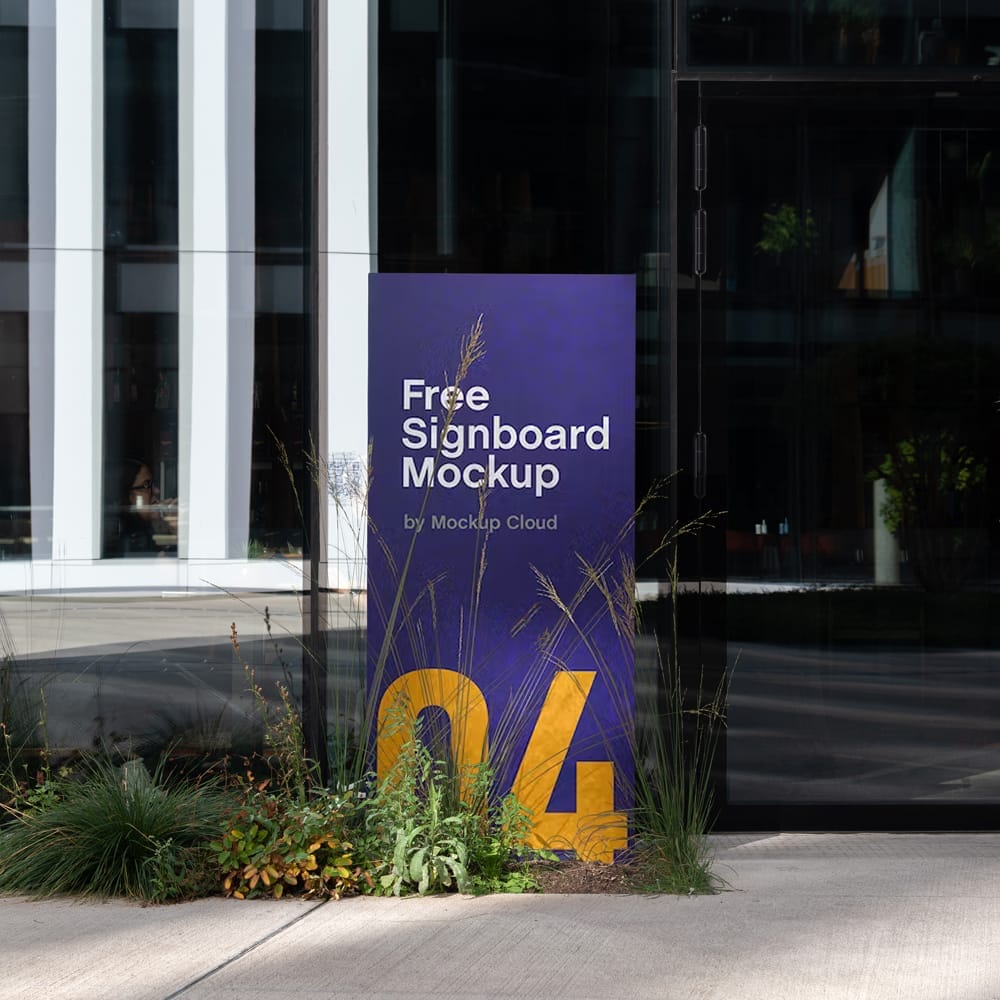 Free Signboard Mockup Photoshop Template 1 Free Signboard Mockup Photoshop Template