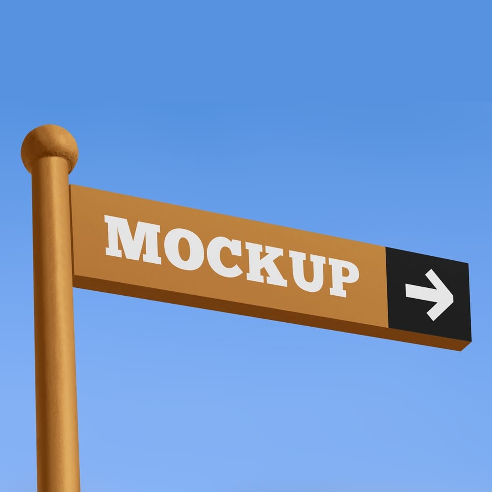 Street Direction Sign Mockup PSD 1 Street Direction Sign Mockup PSD