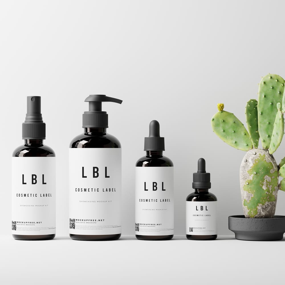 Cosmetic Label Showcasing Mockup Kit PSD 1 Cosmetic Label Showcasing Mockup Kit PSD